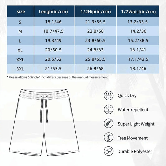 Mens Swim Trunks | Doodle Icons Swim Trunks (RED)