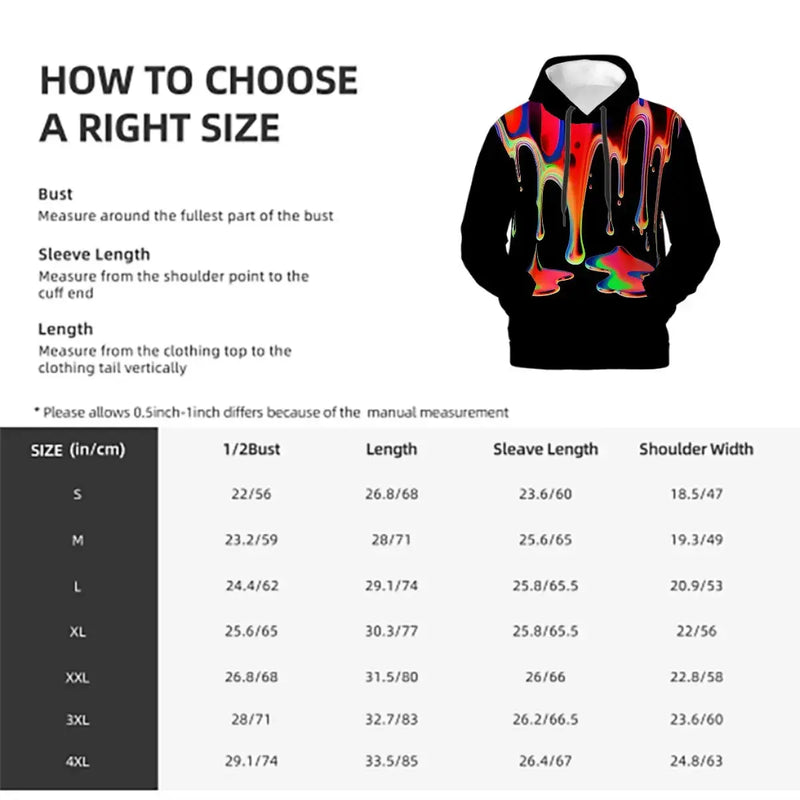 Mens Hoodie | Rainbow Melt TRIPPY