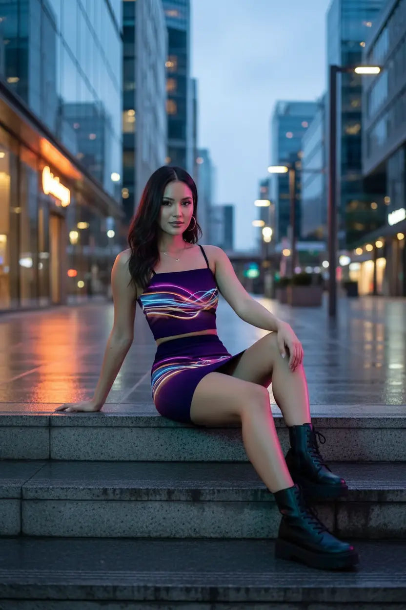 Electric Neon Wave Set - Sitting Pose