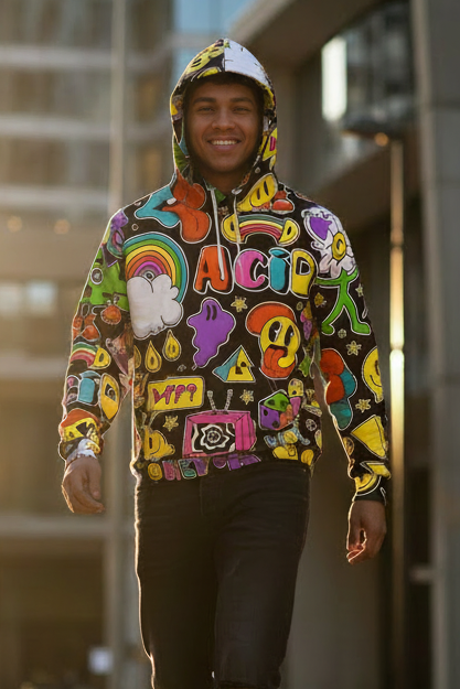 Wildly High Hoodie - City Walk with Face